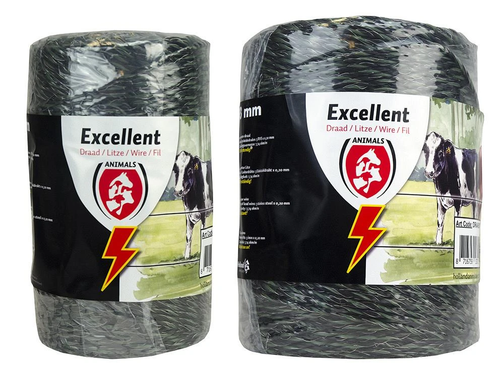 Draad Excellent 200 M Zwart / Groen 3 Draad Excellent 200 M Zwart / Groen