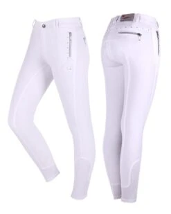 QHP Kinderrijbroek Isa Anti-slip Zitvlak Wit