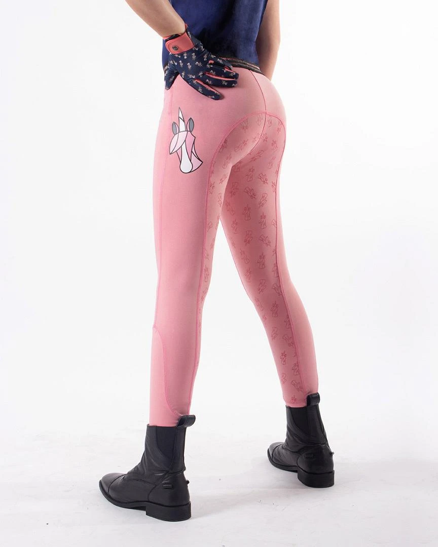 QHP Kinderrijbroek Pull-on Sanna Anti-slip Zitvlak Blossom 4 QHP Kinderrijbroek Pull-on Sanna Anti-slip Zitvlak Blossom - Afbeelding 2