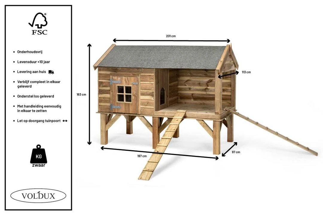 Voldux Kippen- Of Konijnenhok Dennis 6 Voldux Kippen- Of Konijnenhok Dennis - Afbeelding 4